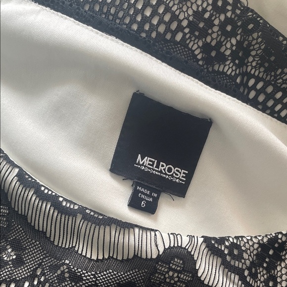 Melrose Black and White Lace Dress - Picture 2 of 5
